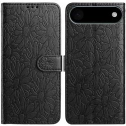 Mobigear Flowers iPhone Air Hülle Klapphülle Geldbörse - Schwarz