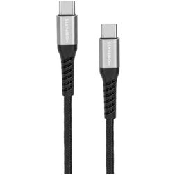 Mobiparts Woven Cable USB-C auf USB-C Kabel 1.5 Meter - Schwarz