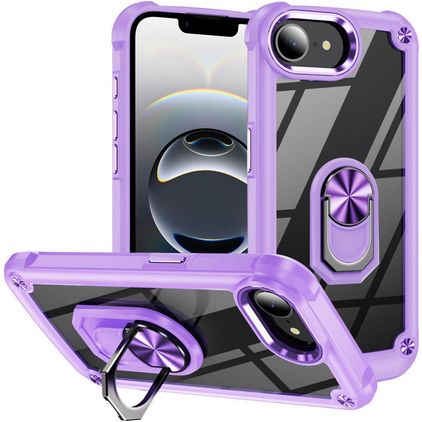 Mobigear Crystal Ring iPhone 17e Hülle Hardcase Backcover mit Ringhalter - Lila