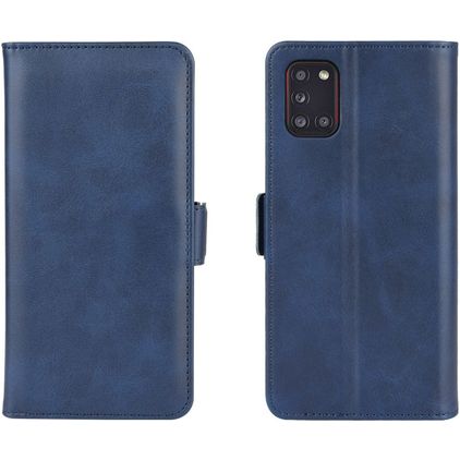 Mobigear Slim Magnet Samsung Galaxy A31 Hülle Klapphülle Geldbörse - Blau