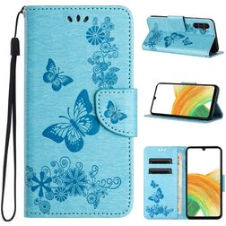 Mobigear Butterfly Samsung Galaxy A35 Hülle Klapphülle Geldbörse - Blau