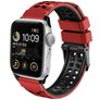 Mobigear Aero Armor Silikon Apple Watch Armband Dornschließe - 49/46/45/44 mm - Rot / Schwarz