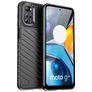 Mobigear Groove Motorola Moto E32s Hülle Flexibles TPU Backcover - Schwarz