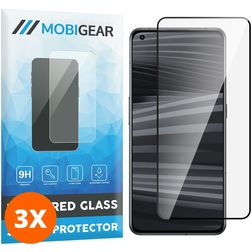 Mobigear Premium Realme GT2 Panzerglas Gehärtetes Glas Displayschutz - Hüllenfreundlich - Schwarz (3er Pack)