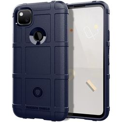Mobigear Rugged Shield Google Pixel 4a TPU (flexibel) Backcover Shockproof - Blau