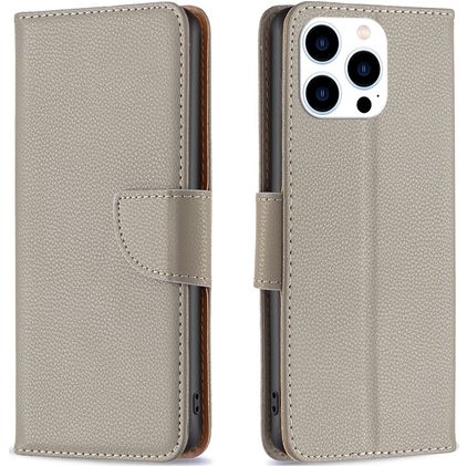 Mobigear Excellent iPhone 16 Pro Max Hülle Klapphülle Geldbörse - Grau