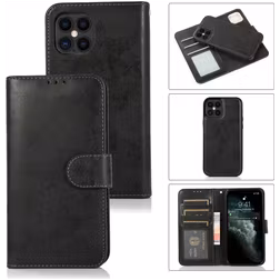 Mobigear Wallet iPhone 12 Pro Hülle Abnehmbare 2in1 Klapphülle Geldbörse - Schwarz