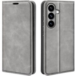 Mobigear Retro Slim Samsung Galaxy S26 Hülle Klapphülle Geldbörse - Grau