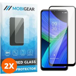 Mobigear Premium TCL 20 R 5G Panzerglas Gehärtetes Glas Displayschutz - Hüllenfreundlich - Schwarz (2er Pack)