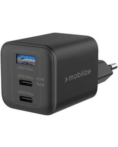 Mobilize Wall Charger Triple USB / USB-C Power Delivery 65W - Schwarz
