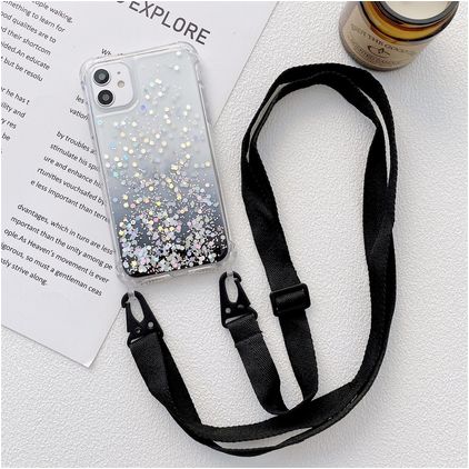 Mobigear Lanyard iPhone 13 Flexibles TPU Handykette - Schwarz