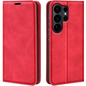 Mobigear Retro Slim Samsung Galaxy S26 Ultra Klapphülle Portemonnaie - Rot
