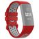 Mobigear Sport Plus Buckle Silikon Fitbit Charge 3 Armband Dornschließe - Rot / Grau