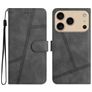 Mobigear Stitch iPhone 17 Pro Hülle Klapphülle Geldbörse - Grau