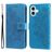 Mobigear Flowers iPhone 17 Hülle Klapphülle Geldbörse - Blau