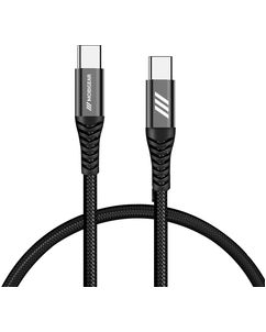 Mobigear Nylon USB-C auf USB-C Kabel 0,4 m - Schwarz