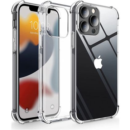 Mobigear Cushion Durchsichtig iPhone 13 Pro Max Hülle Flexibles TPU Backcover Stoßfest - Transparent