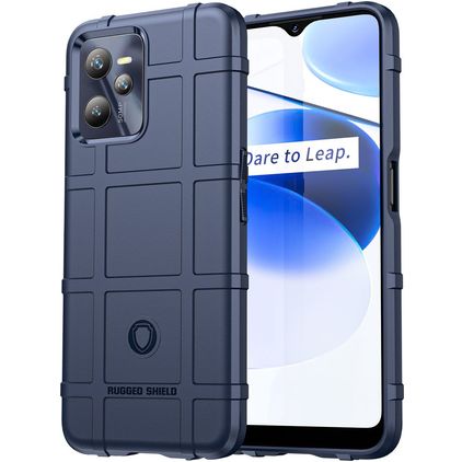 Mobigear Rugged Shield Realme C35 Hülle Flexibles TPU Backcover Stoßfest - Blau