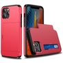 Mobigear Card iPhone 12 Mini Hülle Hardcase Backcover Stoßfest mit Kartenhalter - Rot