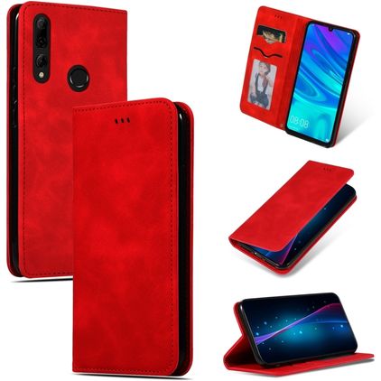 Mobigear Retro Slim Huawei P Smart Plus (2019) Hülle Klapphülle - Rot