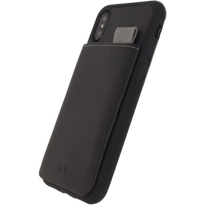 Mobilize Gelly Card iPhone X Hülle Flexibles TPU Backcover mit Kartenhalter - Schwarz