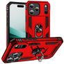 Mobigear Armor Ring iPhone 18 Pro Hülle Hardcase Backcover Stoßfest mit Ringhalter - Rot