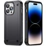 Mobigear Slim Armor iPhone 14 Pro Hülle Hardcase Backcover Stoßfest - Grau