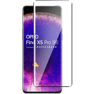 Mobigear Premium OPPO Find X5 Pro Panzerglas Gehärtetes Glas Displayschutz - Hüllenfreundlich - Schwarz