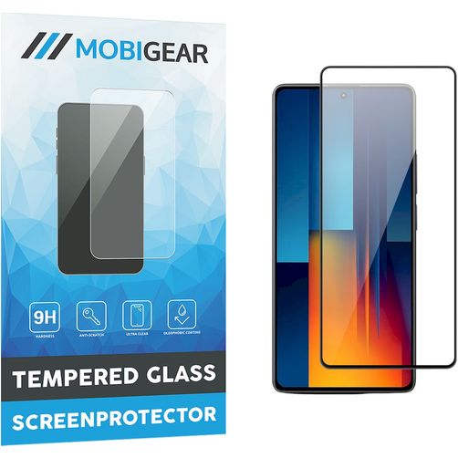 Mobigear Premium POCO M6 Pro Panzerglas Displayschutz - Hüllenfreundlich - Schwarz