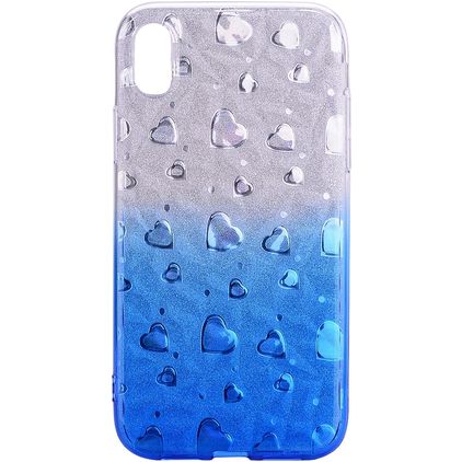 Mobigear Design iPhone XS Max Hülle Flexibles TPU Backcover - Blau