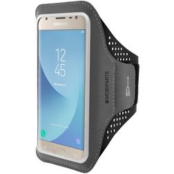Mobiparts Comfort Fit Handyhalterung Joggen Samsung Galaxy J3 (2017) Sporthülle Neopren Sportarmband - Schwarz