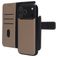 Mobiparts iPhone 17 Pro Max Hülle Echtes Leder Abnehmbare 2in1 Klapphülle Geldbörse - Taupe