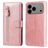 Mobigear Zipper iPhone 17 Pro Max Hülle Klapphülle Geldbörse - Roségold
