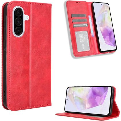 Mobigear Sensation Samsung Galaxy A56 Hülle Klapphülle Geldbörse - Rot