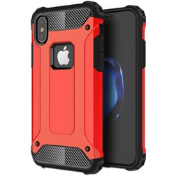 Mobigear Outdoor iPhone X Hülle Hardcase Backcover Stoßfest - Rot