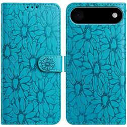 Mobigear Flowers iPhone Air Klapphülle Portemonnaie - Blau