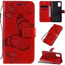 Mobigear Butterfly Samsung Galaxy A41 Klapphülle Portemonnaie - Rot