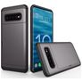 Mobigear Card Samsung Galaxy S10 Plus Hülle Hardcase Backcover Stoßfest mit Kartenhalter - Grau