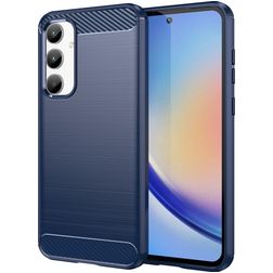 Mobigear Brushed Slim Samsung Galaxy A35 Hülle Flexibles TPU Backcover - Blau