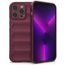 Mobigear Bumpy iPhone 14 Pro Max Hülle Flexibles TPU Backcover - Weinrot