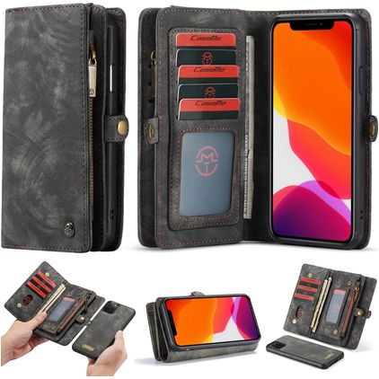 CaseMe 008 iPhone 11 Pro Max 2in1 Klapphülle (herausnehmbar) Portemonnaie - Schwarz