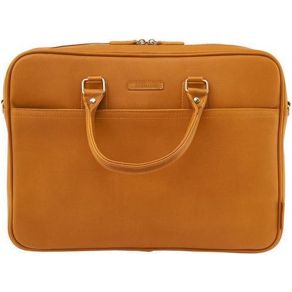 Valenta Laptop leather Echtes Leder Laptop Aktentasche 15.6 Zoll Laptoptasche + Handgriff - Camel