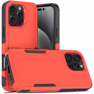 Mobigear Heavy Armor iPhone 16 Pro Max Hülle Hardcase Backcover Stoßfest - Rot