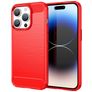 Mobigear Brushed Slim iPhone 15 Pro Max Hülle Flexibles TPU Backcover - Rot