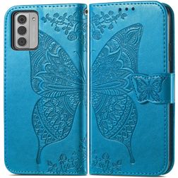 Mobigear Butterfly Nokia G42 Hülle Klapphülle Geldbörse - Blau