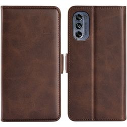 Mobigear Slim Magnet Motorola Moto G62 Hülle Klapphülle Geldbörse - Braun