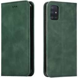 Mobigear Retro Slim Samsung Galaxy A71 Hülle Klapphülle Geldbörse - Grün