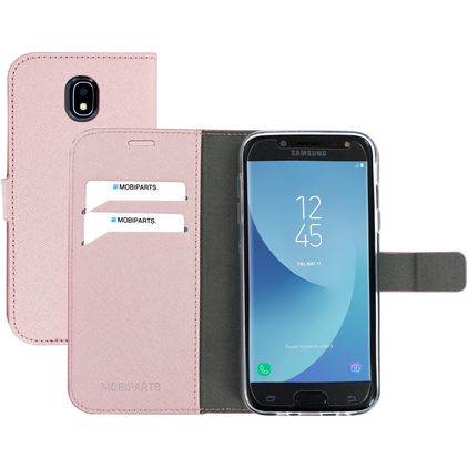 Mobiparts Saffiano Wallet Samsung Galaxy J5 (2017) Hülle Klapphülle Geldbörse - Pink