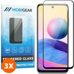 Mobigear Premium Xiaomi Redmi 10 5G Panzerglas Gehärtetes Glas Displayschutz - Hüllenfreundlich - Schwarz (3er Pack)