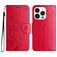 Mobigear Flowers iPhone 16 Pro Max Hülle Klapphülle Geldbörse - Rot